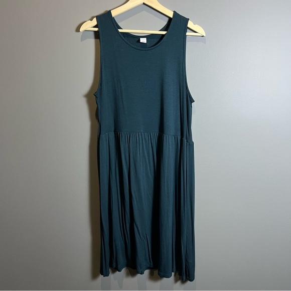 Old Navy Teal Sleeveless  Pleated Dress Size Large - Picture 1 of 6